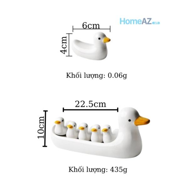 Đồ gác đũa muỗng, kê đũa bằng sứ hình đàn vịt siêu dễ thương Cute Duck mã AZDTT002
