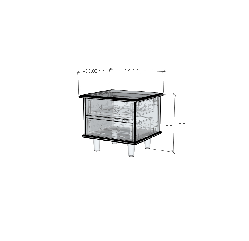HAPPY FURNITURE , Gỗ tự nhiên , Táp đầu giường 2 ngăn kéo - FARAH , THK_178 , 40cm x 45cm x 40cm