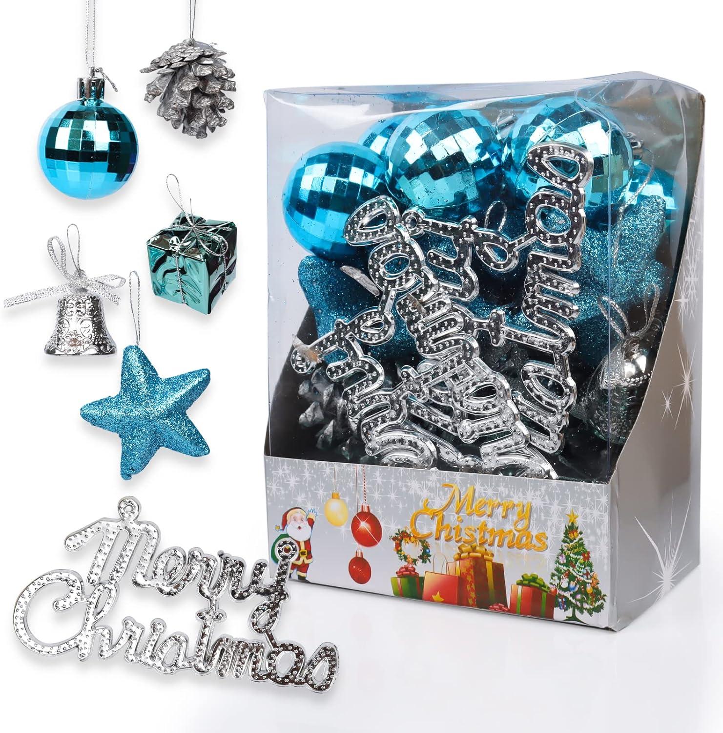 Quả bóng Giáng sinh, Đồ trang trí Cây thông Noel, Đồ trang trí Quả bóng Giáng sinh lấp lánh, Đồ trang trí Quả bóng Giáng sinh nhỏ, cho Đồ trang trí Giáng sinh, Đồ trang trí Cây thông Noel, Màu xanh lam