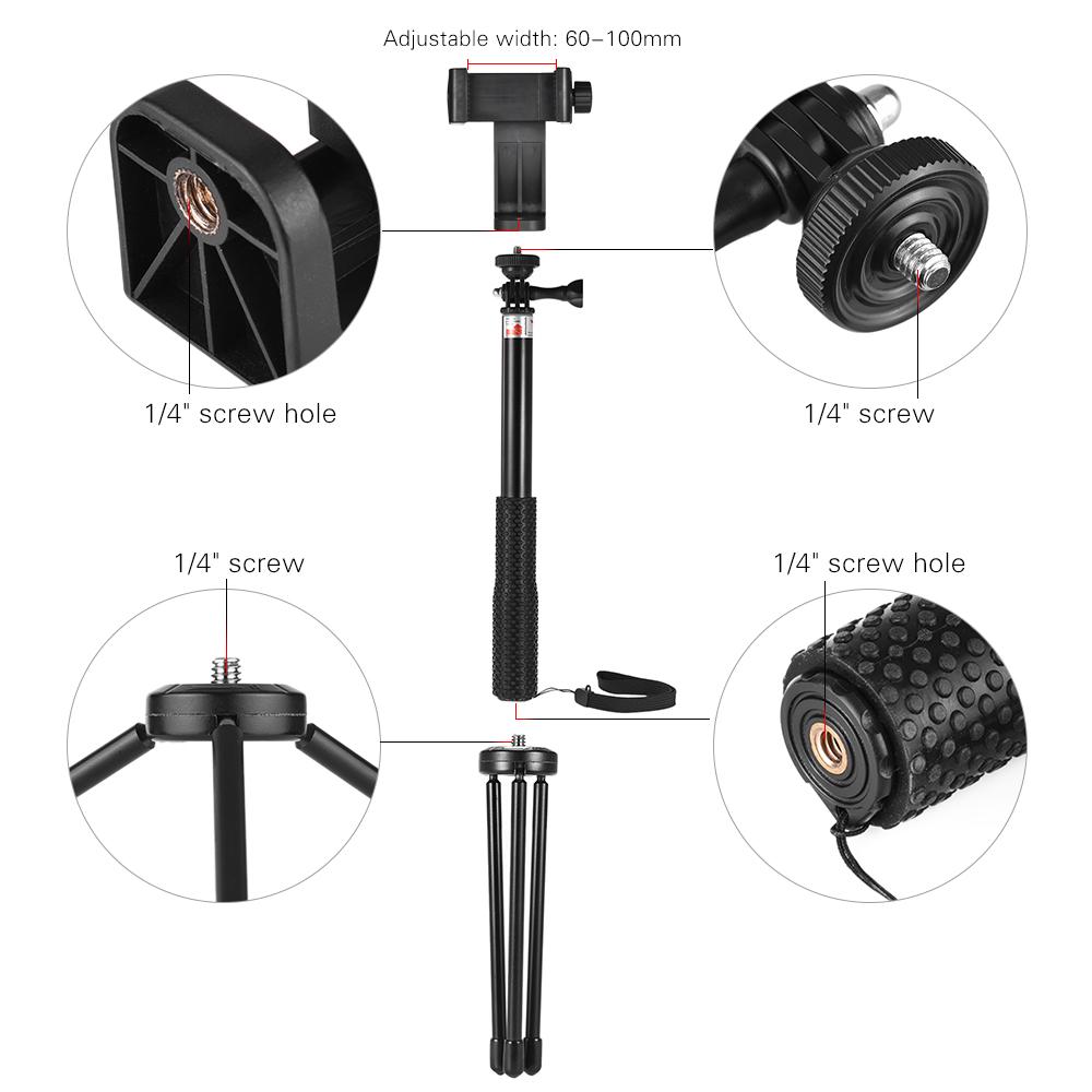 Gậy chụp ảnh tự sướng Telescoping có giá 3 chân, điều khiển từ xa