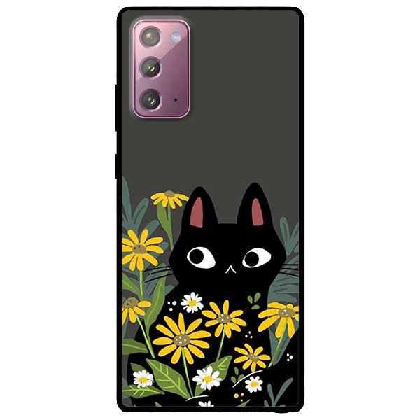 Ốp lưng dành cho Samsung Galaxy Note 20 / Note 20 Ultra - Mèo Đen Hoa Vàng