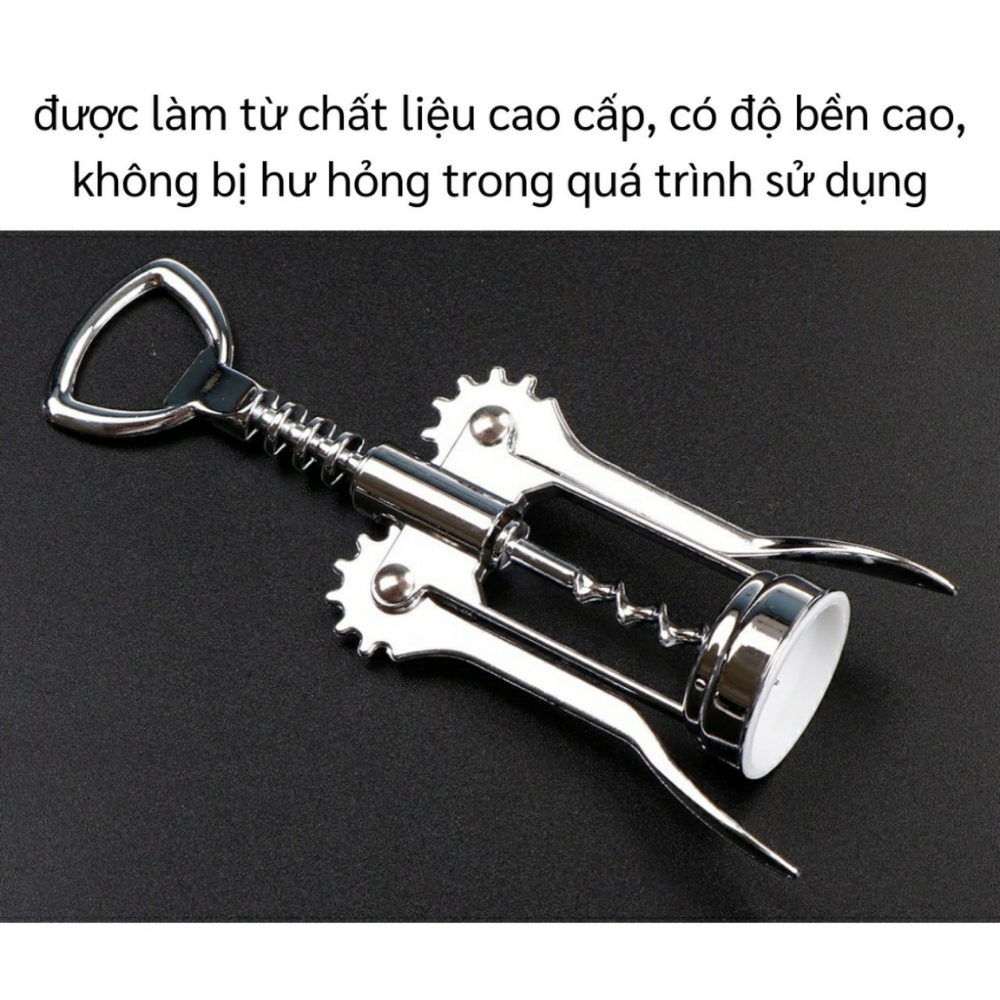 Dụng Cụ Khui Mở Rượu Vang, Khui Bia Kim Loại Không Gỉ - Hàng Chính Hãng MINIIN