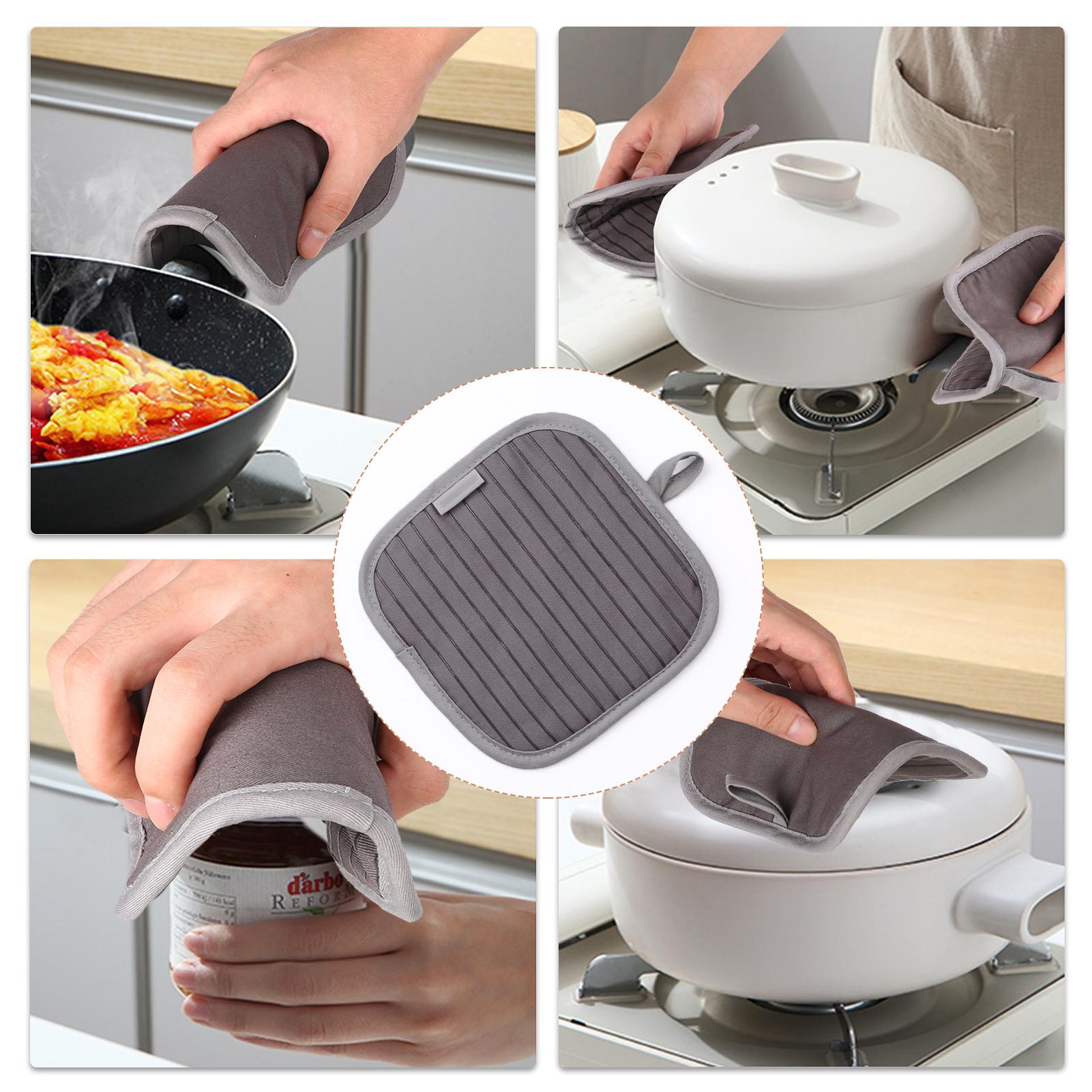 Găng Tay Lò Nướng Chịu Nhiệt Cao Chống Trượt Chất Liệu Bông Silicone Kèm 2 Giá Đỡ Nồi