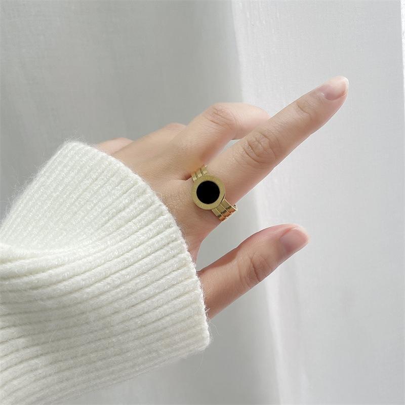 Nhẫn titan nữ cao cấp cách điệu thép không gỉ titanium trangsucpt có 3 màu sắc NNUT33 Women Pin - VÀNG TƯƠI