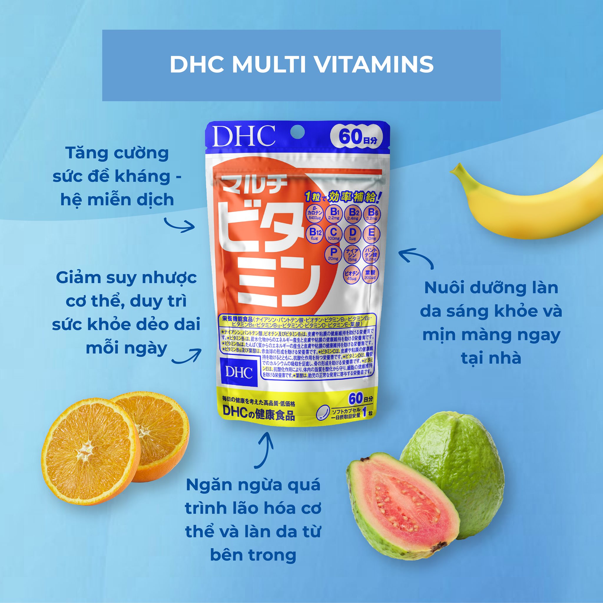 Vitamin tổng hợp DHC Nhật tăng sức đề kháng, làm chậm quá trình lão hóa, tăng sức khỏe tổng thể - Massel Official