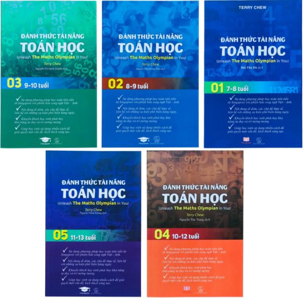 Sách toán học - Combo Sách Đánh Thức Tài Năng Toán Học - Tổng Hợp Kiến Thức Toán Học Cho Học Sinh Cấp Cấp 1, Cấp 2  Á Châu books, bìa cứng, in màu
