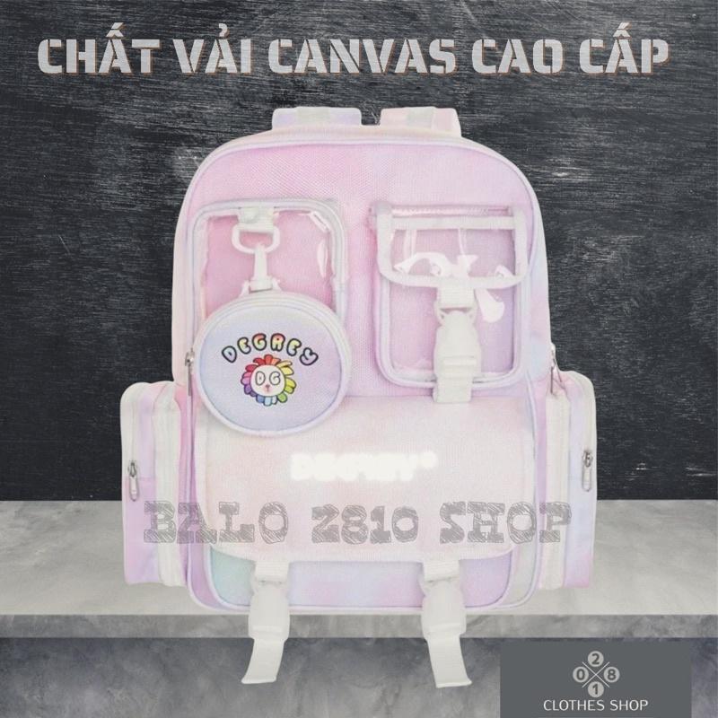 Balo Degrey Basic Backpack Kèm Túi Treo Tiedye Cặp Đi Học Nam Nữ Ulzzang Unisex Mcm