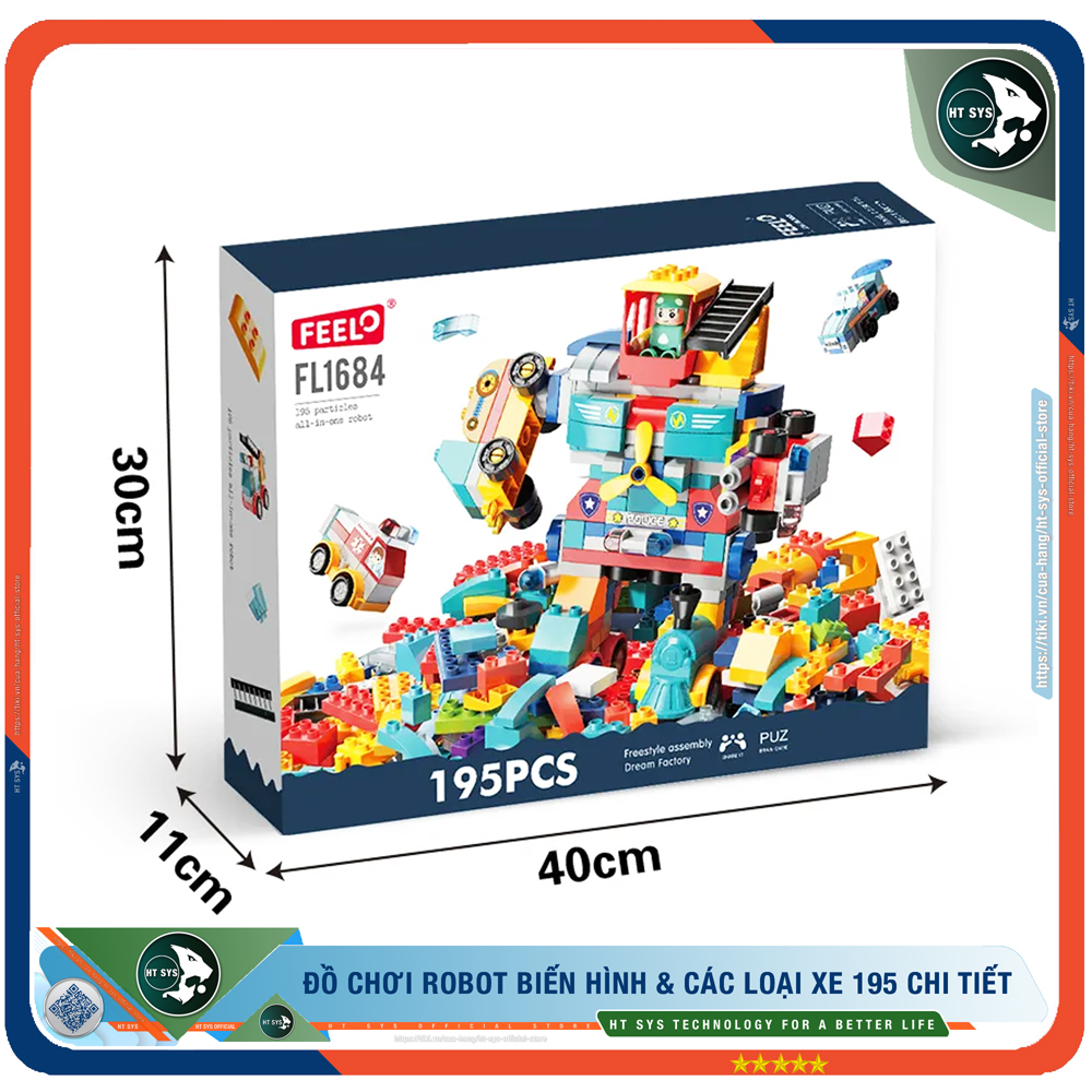 Robot Biến Hình - 195 Chi Tiết, Chất Liệu ABS Cao Cấp - Đồ Chơi Lắp Ráp HT SYS Giúp Bé Phát Triển Trí Tuệ - Hàng Chính Hãng