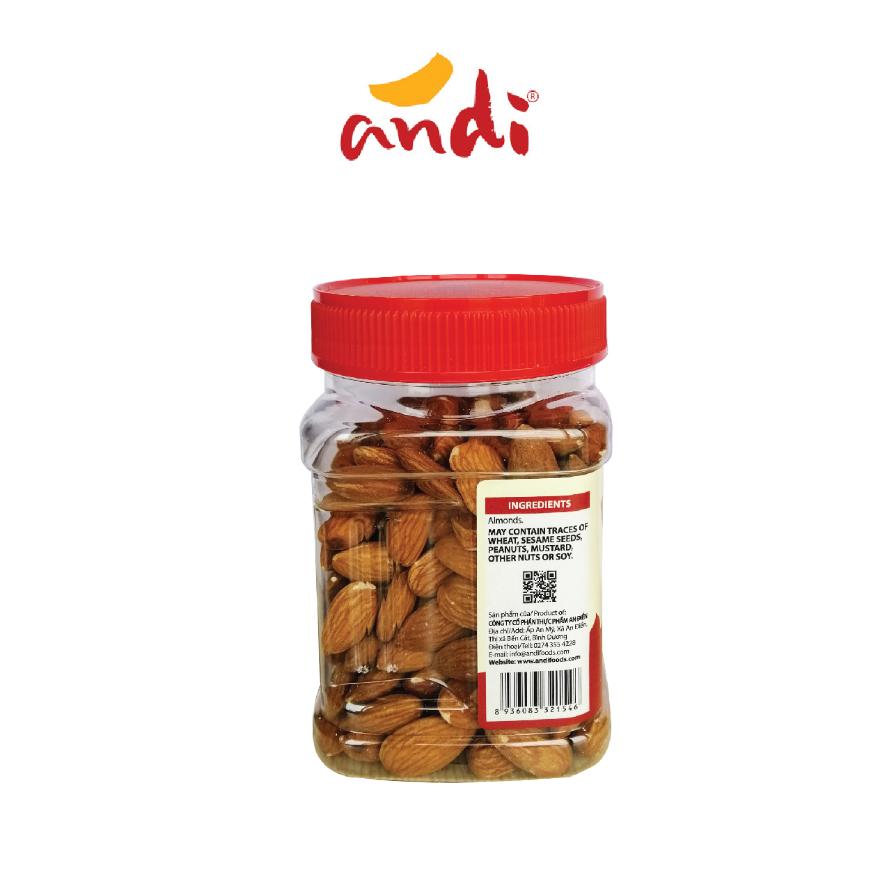Hạt Hạnh Nhân Tách Vỏ Sấy Chín Không Muối ANDI Hộp 227g