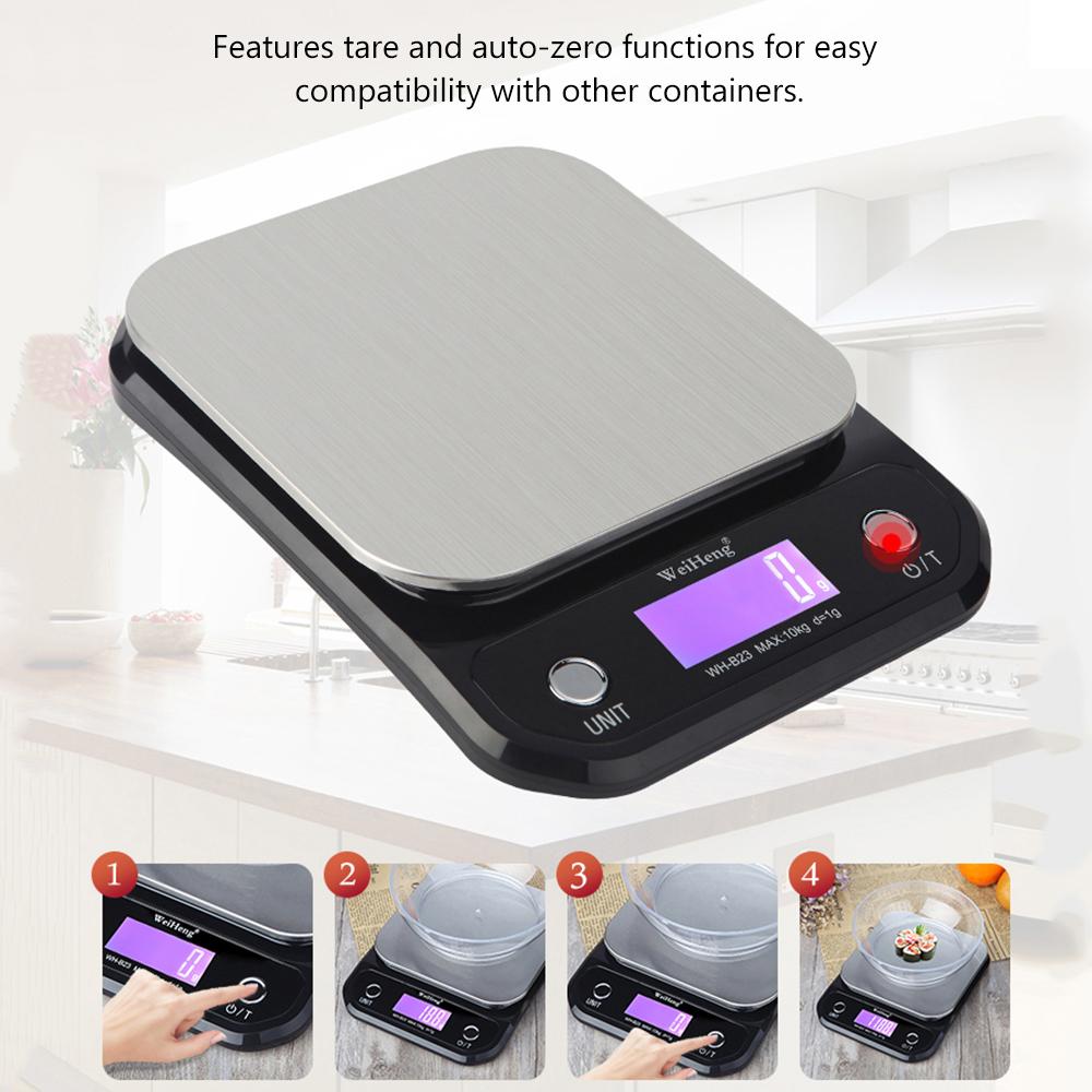Cân thực phẩm điện tử Màn hình LCD có đèn nền Hightlight có độ phân giải 1g, dung tích 22Lbs, đo lường chính xác