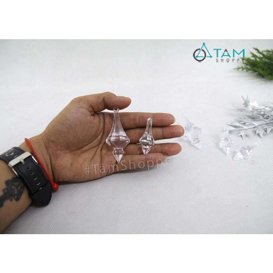 Phụ kiện trong suốt trang trí noel thạch nhũ kim cương X-PKTCT-68