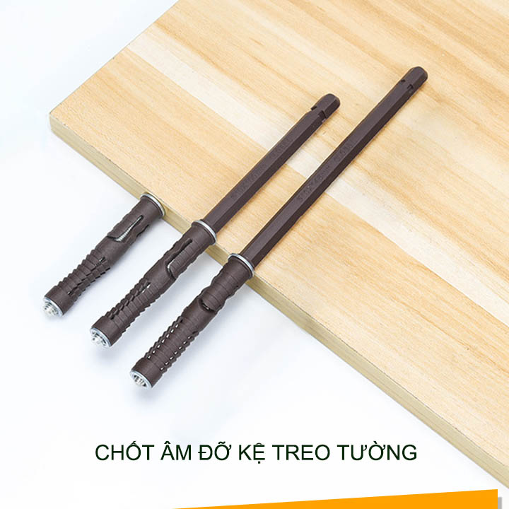 01 Chốt âm làm kệ gắn tường phi 10-12mm dài 100-120-145mm tùy chọn