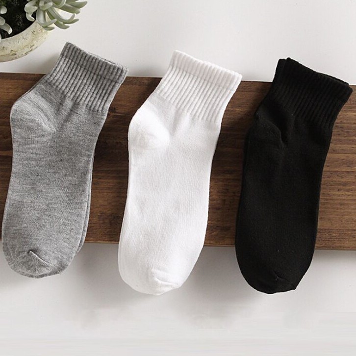 Set 5 Đôi Tất Nam Trơn Chun Cổ Ôm Chân