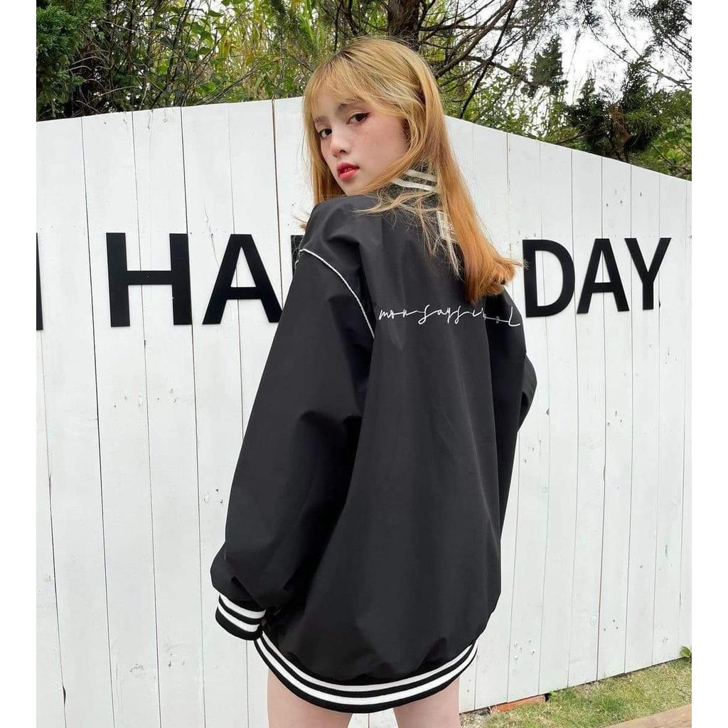 Áo bomber nam nữ CoolZ brand Áo bomber nữ nỉ kiểu in chữ ký thời trang Hàn Quốc
