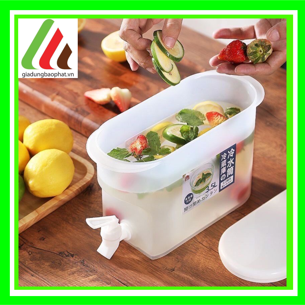 Bình nước nhựa 3.5 lít có vòi dùng trong tủ lạnh thiết kế thông minh chất liệu an toàn chịu nhiệt tốt