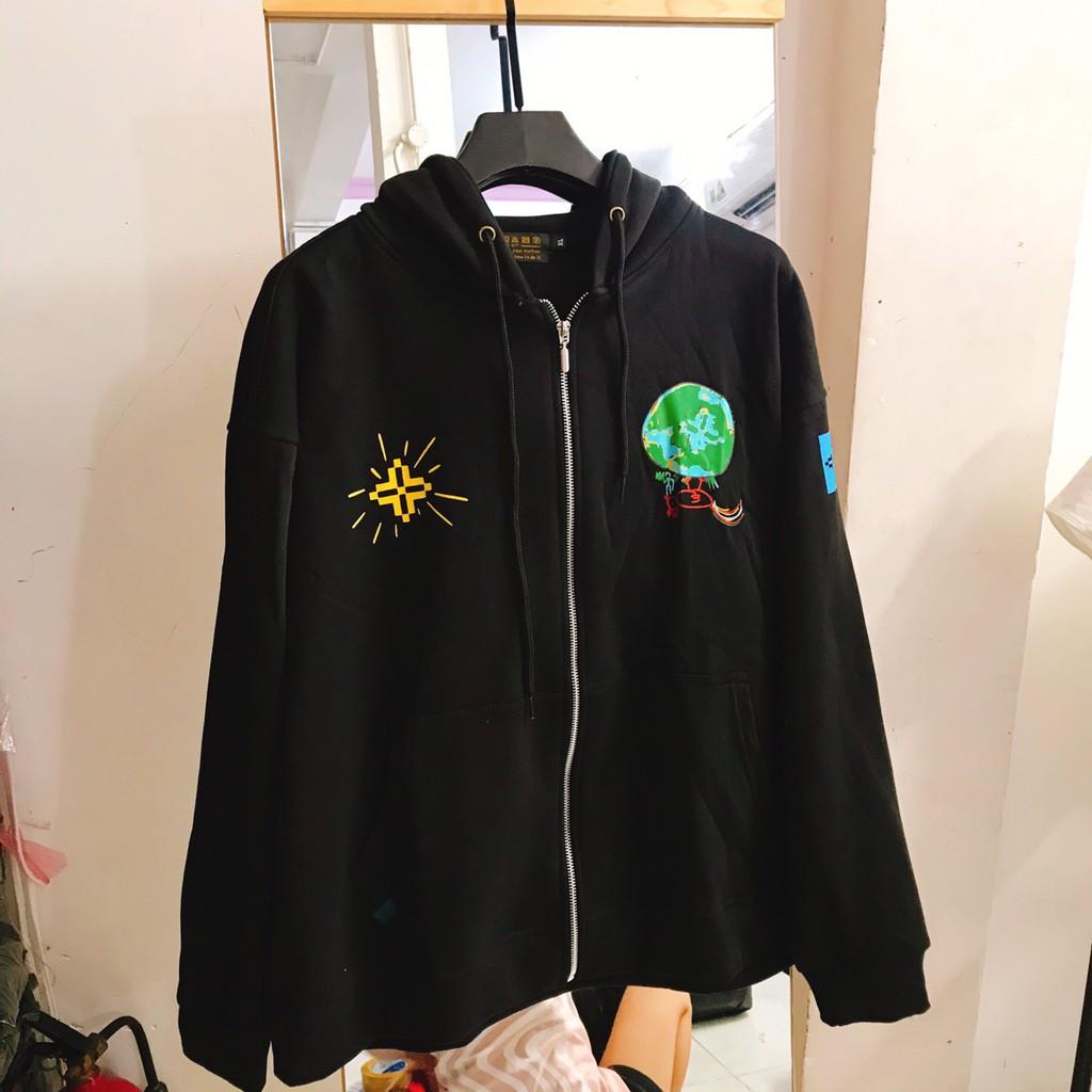 Áo khoác nỉ form rộng unisex nam nữ - vải nỉ lót bông