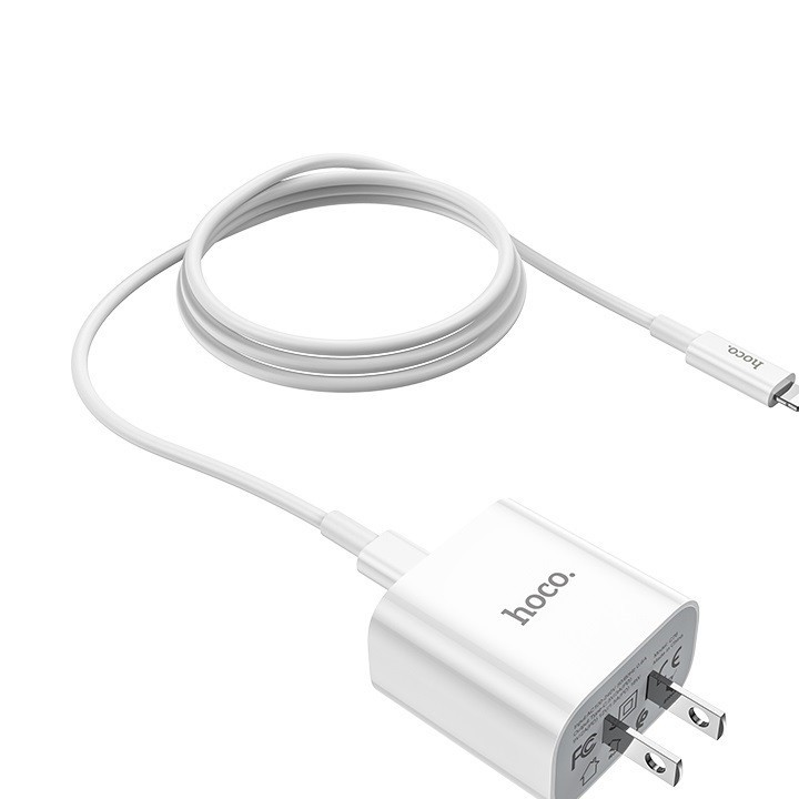 Bộ Sạc Nhanh PD 20W Cho iPhone, iPad Hoco C76 Plus - Chuẩn Type-C To IP- Hàng Chính Hãng