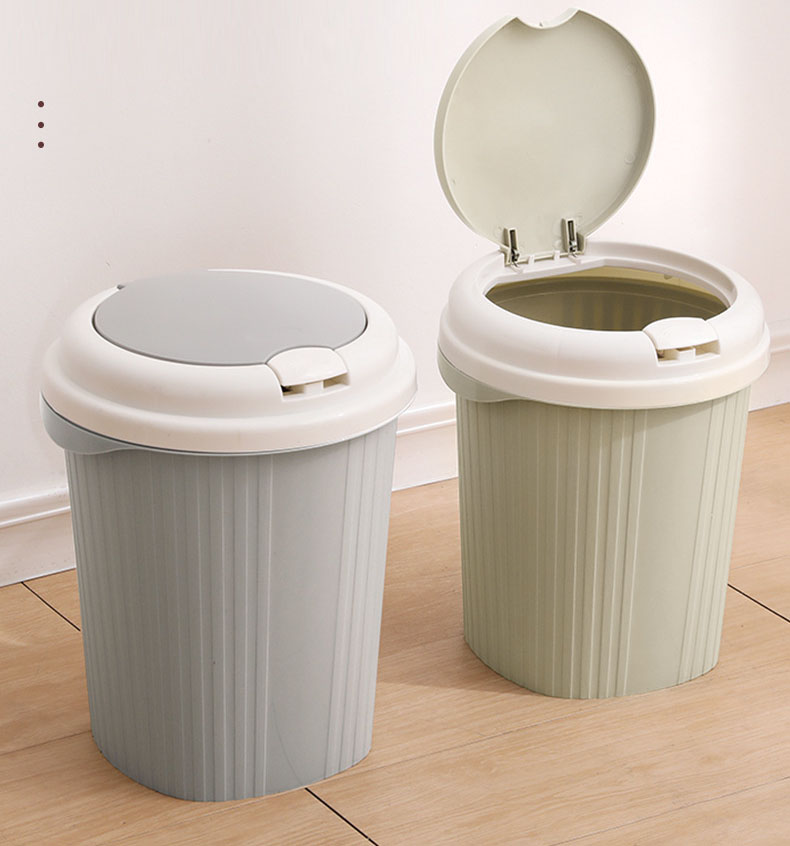 Thùng Rác Nhựa Có Nắp Đậy Kèm Nút Nhấn Tự Mở Tiện Lợi - Giao màu ngẫu nhiên