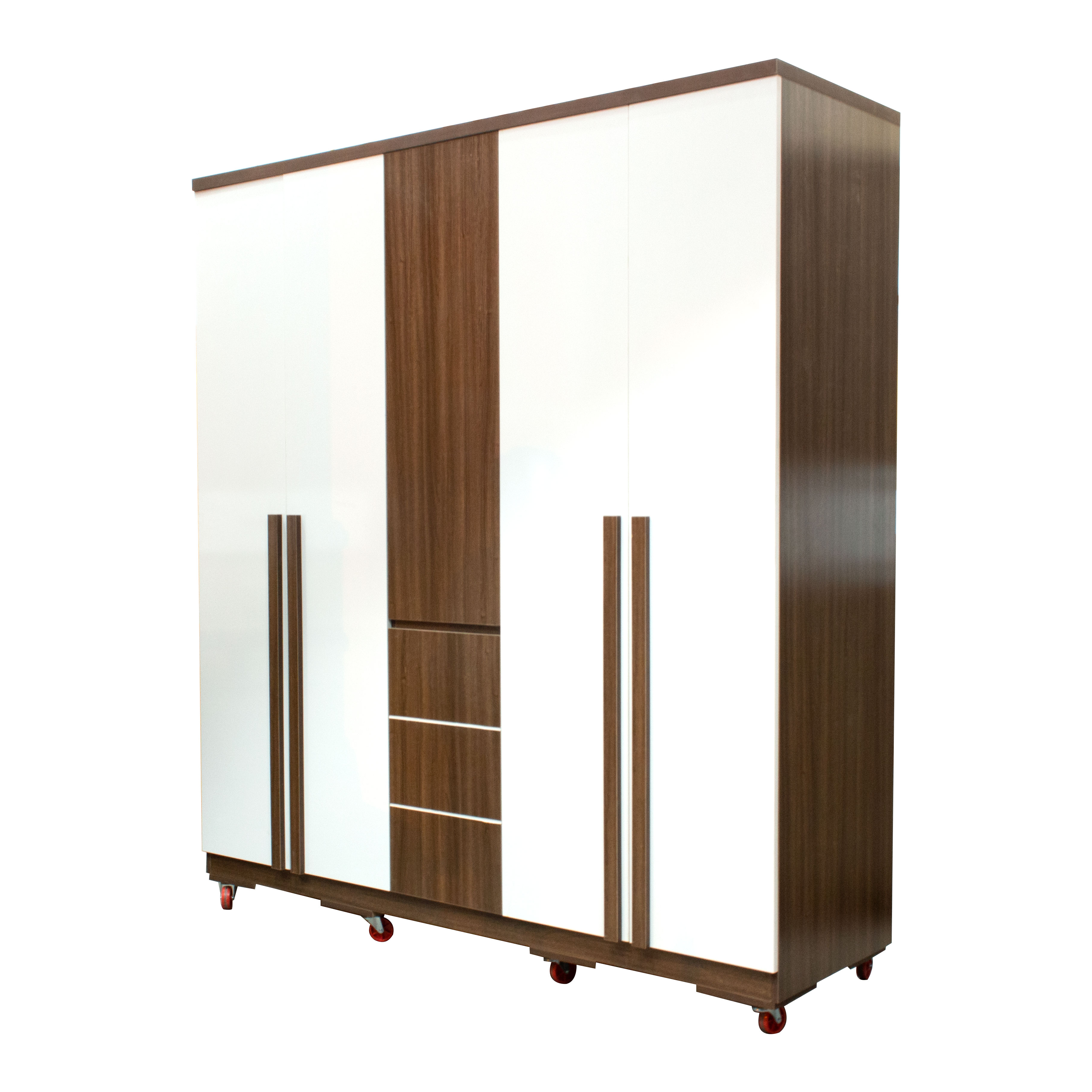 Tủ Áo 4 Cánh Hiện Đại Màu Nâu Phối Trắng Đẹp Giá Rẻ