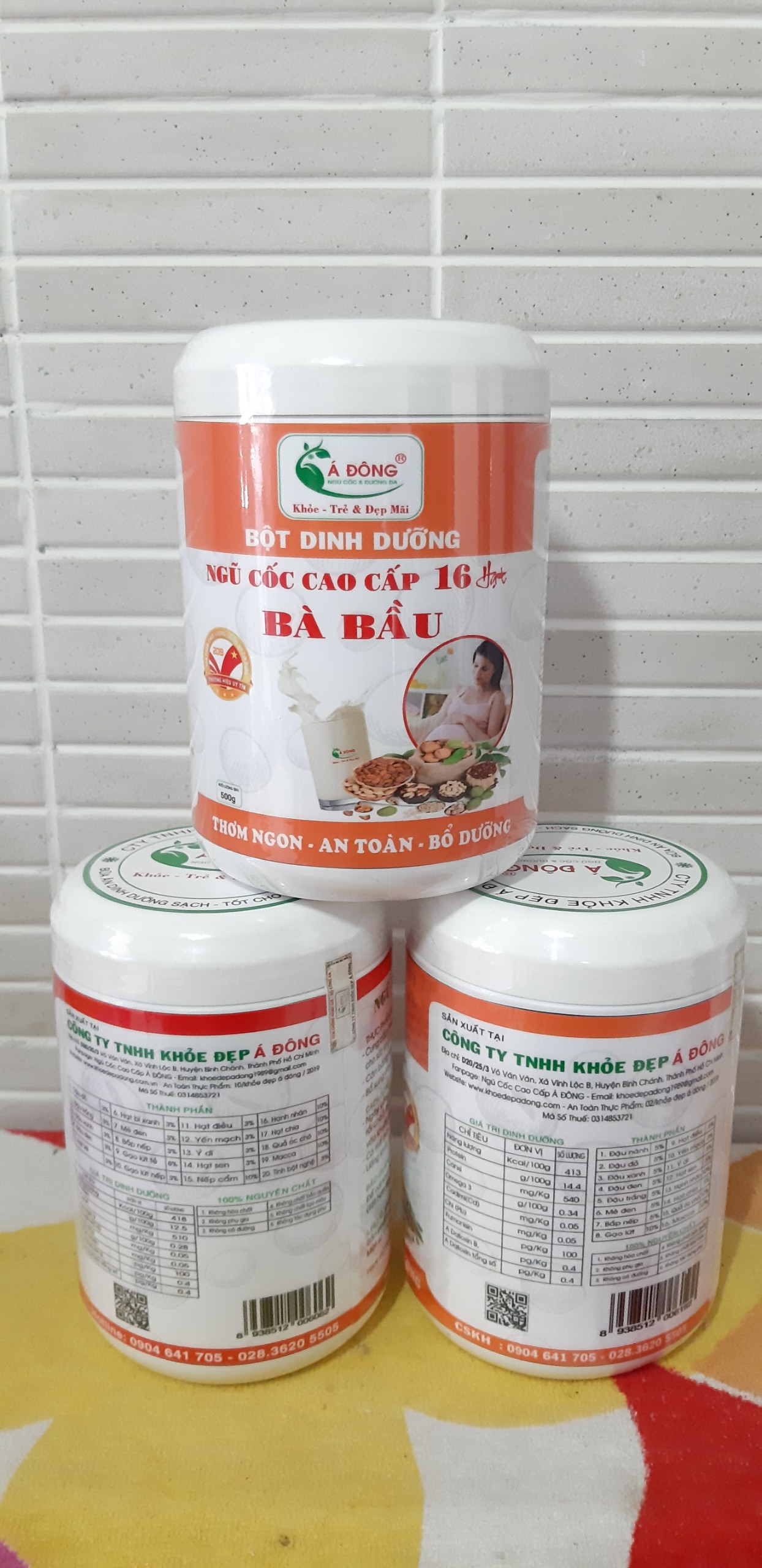 BỘT NGŨ CỐC DÀNH CHO BÀ BẦU Á ĐÔNG - 500GRAM (MẪU MỚI) -  CUNG CẤP NHIỀU DƯỠNG CHẤT - TỐT CHO SỨC KHỎE