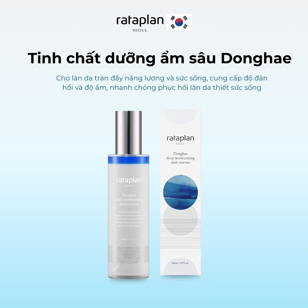 Tinh chất dưỡng ẩm sâu Donghae RATAPLAN dạng xịt, cấp nước tức thì, làm sáng da và tăng độ đàn hồi 110ml