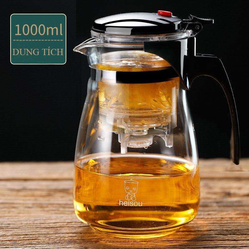Ấm pha trà, Bình pha trà bằng thủy tinh chịu nhiệt cao cấp kèm bộ lọc trà