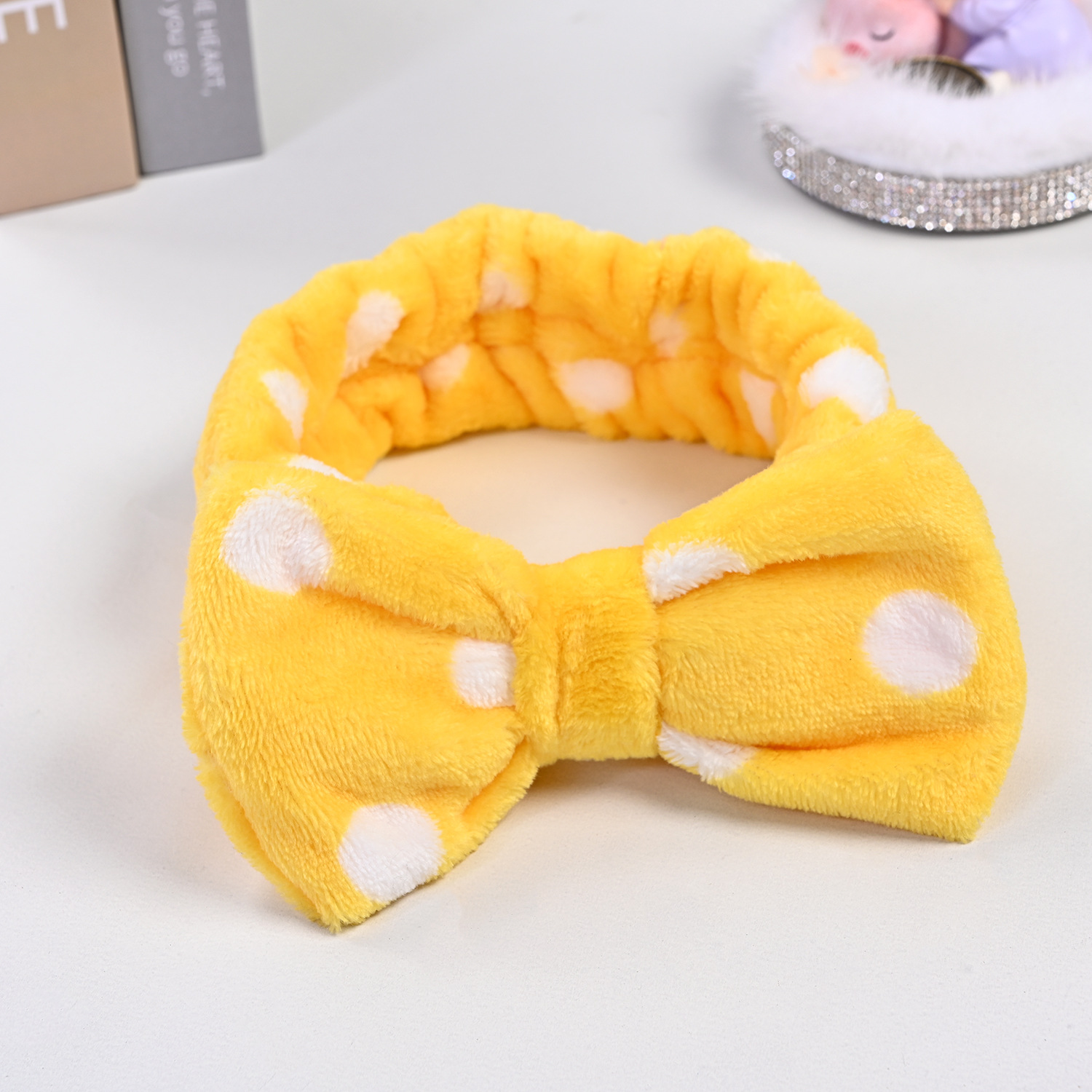 Băng đô nơ chấm bi, băng đô turban rửa mặt trang điểm kiểu dáng cute BD28