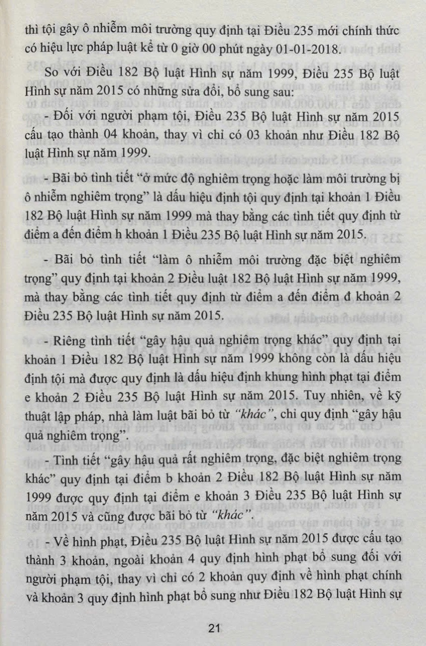 Bình luận Bộ luật hình sự năm 2015- Phần thứ hai Các tội phạm
