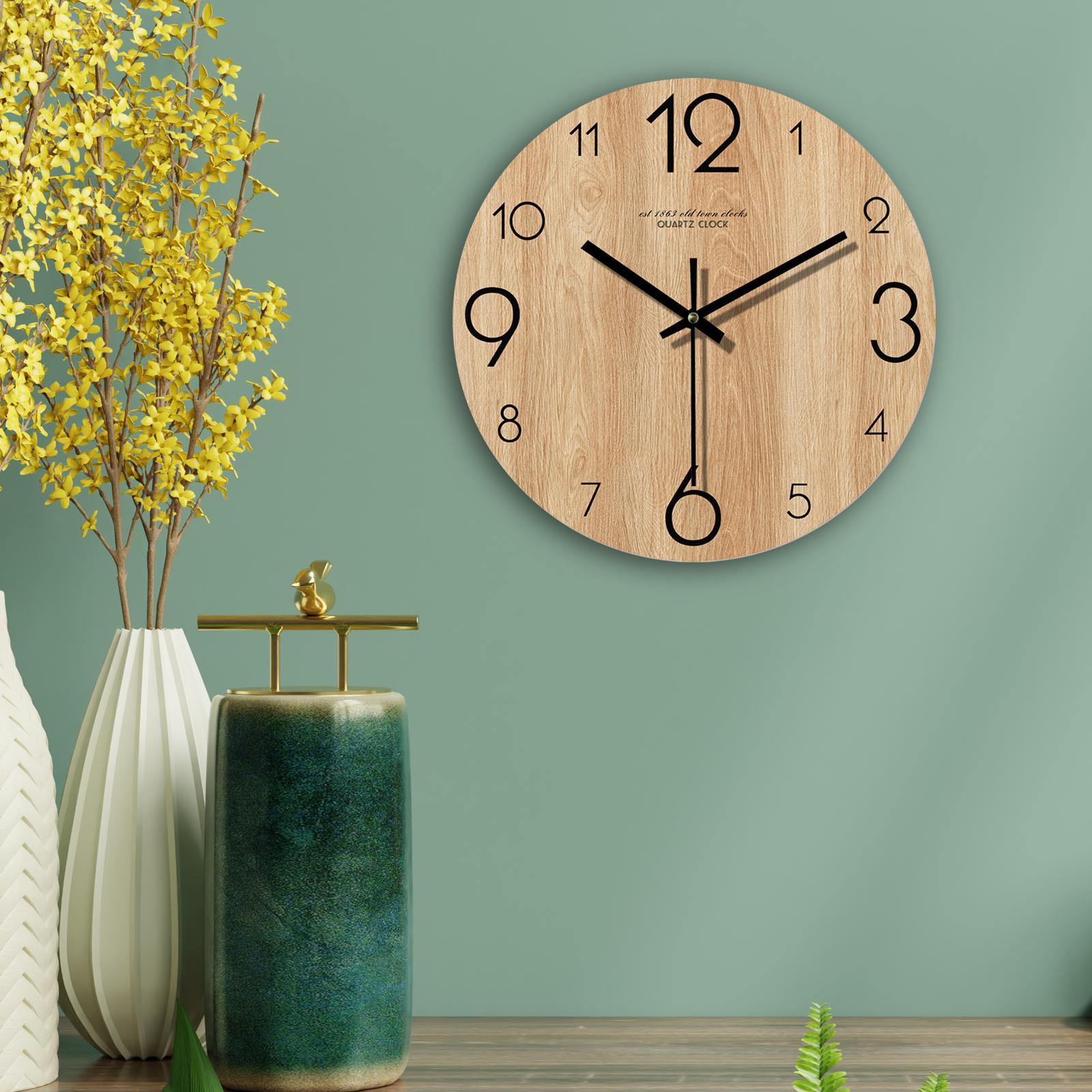 Wall Clock 12inch Fashion Non Ticking Clock for Bedroom Living Room Home