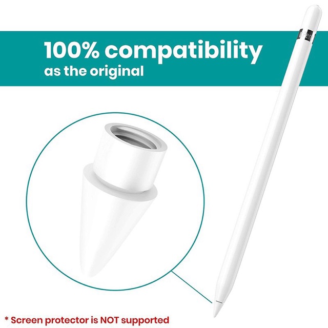 Đầu ngòi thay thế cho bút Apple Pencil 1/ Pencil 2/ Pencil Pro - Dùng như ngòi gốc Apple pencil tips_ Hàng Chính Hãng
