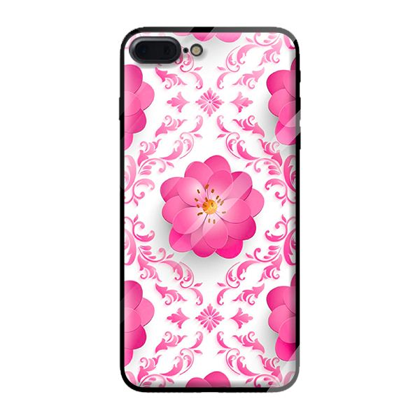 Ốp kính cường lực cho iPhone 8 Plus mẫu HOA HỒNG XANH 5 - Hàng chính hãng