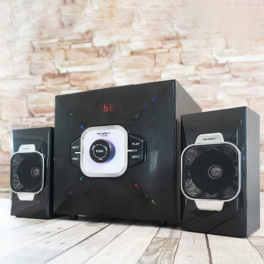 Loa vi tính 2.1 SoundMax A-2126 | Bluetooth Speaker SoundMaxA2126 |  Bluetooth 5.0, AUX, Optical, USB, Thẻ Nhớ SD 128GB | Loa Nghe Nhạc, Xem Phim, Chơi Game | Điều Khiển Từ Xa - Hàng Chính Hãng