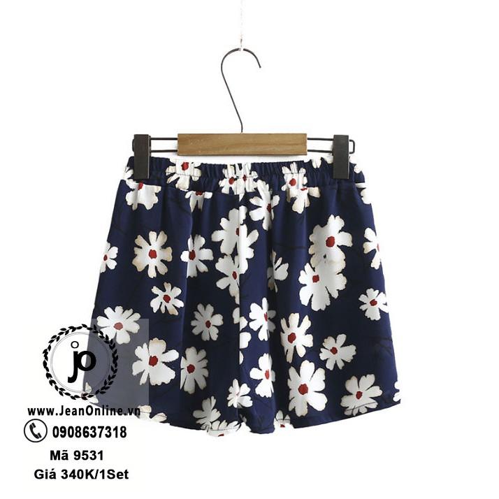 Set áo kiểu + Quần short bigsize nữ (MS 9531) set bộ, thời trang bigsize, thời trang ngoại cỡ, thời trang nữ