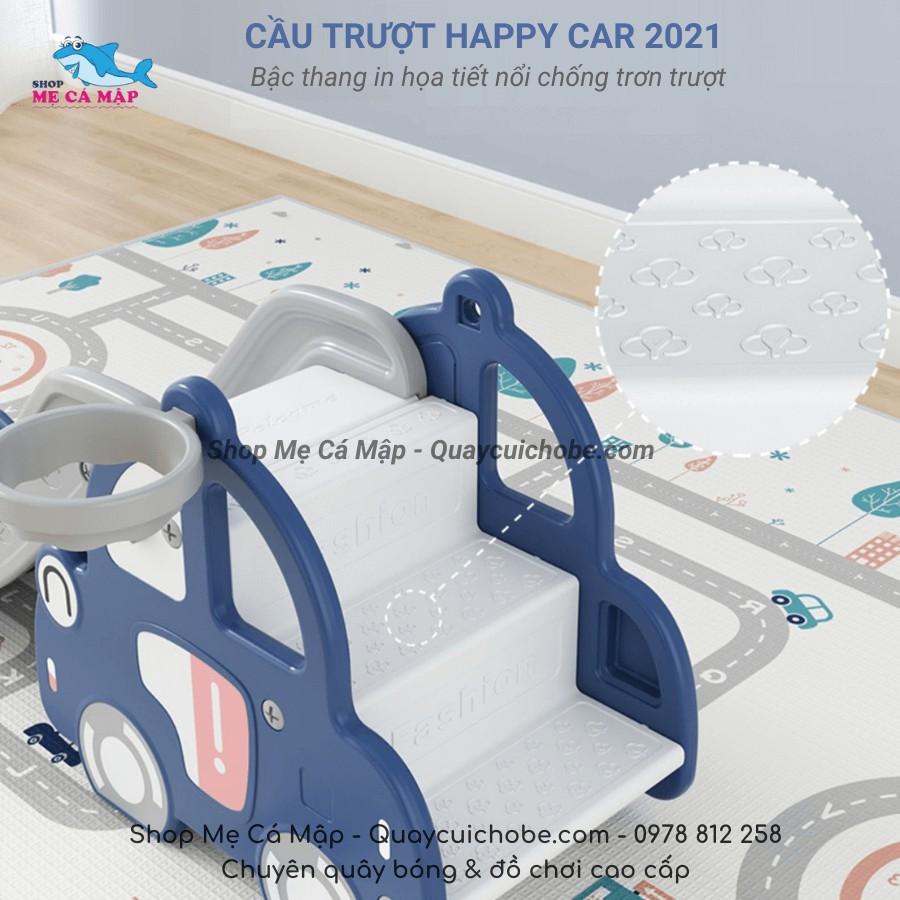 Cầu trượt cho bé Happy Car 2021, họa tiết ngộ nghĩnh, cầu trượt cho bé trai và bé gái