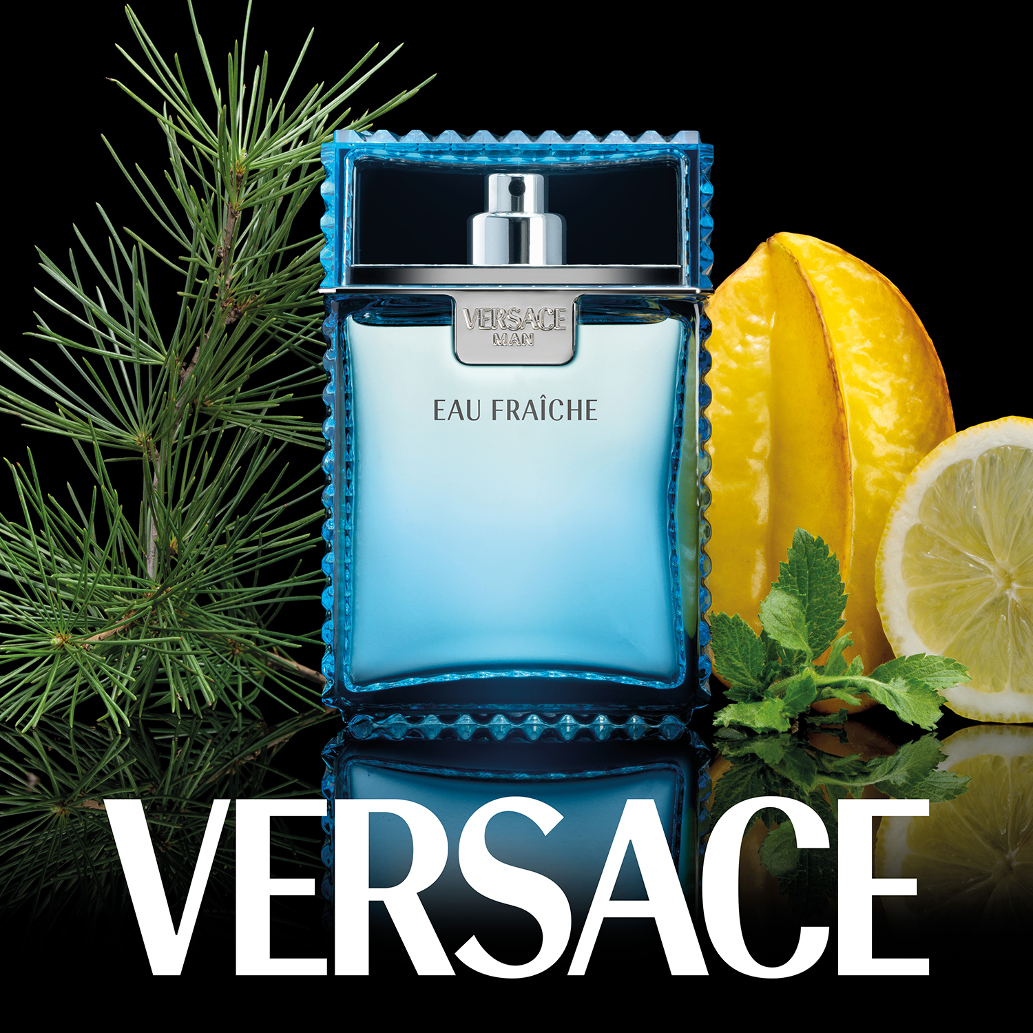 VERSACE Man Eau Fraiche EDT 100ml nước hoa nam nổi bật nốt hương Lá xô thơm - Gỗ sung dâu - Quả khế - Chanh vàng