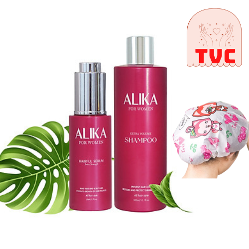 Set Dầu Gội Nữ và Tinh Chất Alika for Women kích thích mọc tóc, chắc khỏe, Tặng Mũ Trùm Tóc Ngẫu Nhiên