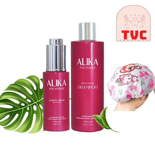 Set Dầu Gội Nữ và Tinh Chất Alika for Women kích thích mọc tóc, chắc khỏe,  Tặng Mũ Trùm Tóc Ngẫu Nhiên