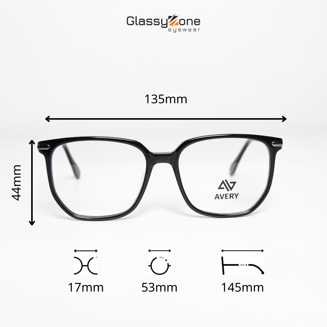 Gọng kính cận, Mắt kính giả cận Acetate Form vuông Nam Nữ Avery 14036 - GlassyZone
