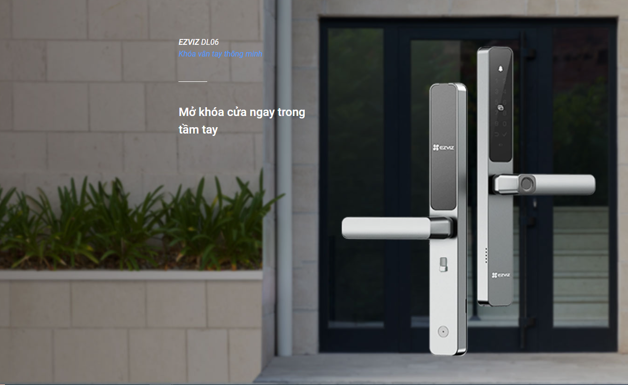 Khóa cửa vân tay thông minh EZVIZ DL06 Báo chống trộm, 5 lớp bảo mật - Hàng chính hãng