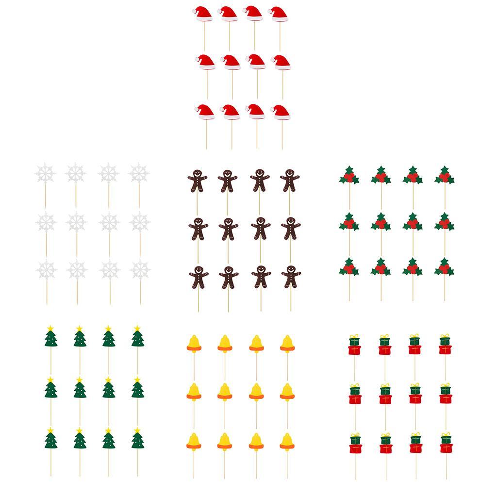 12 Pcs Christmas Cupcake Toppers Cake Topper Picks for Christmas Birthday  Shower Wedding Cake Decoration ()