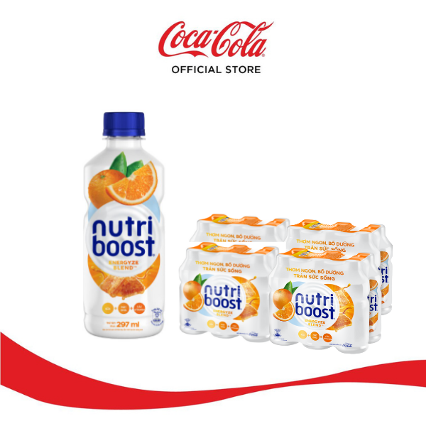 Lốc 24 Chai Sữa Trái Cây Nutriboost Thế Hệ Mới Hương Cam 297ml/Chai Sale 4.4 Coca-Cola Official Store