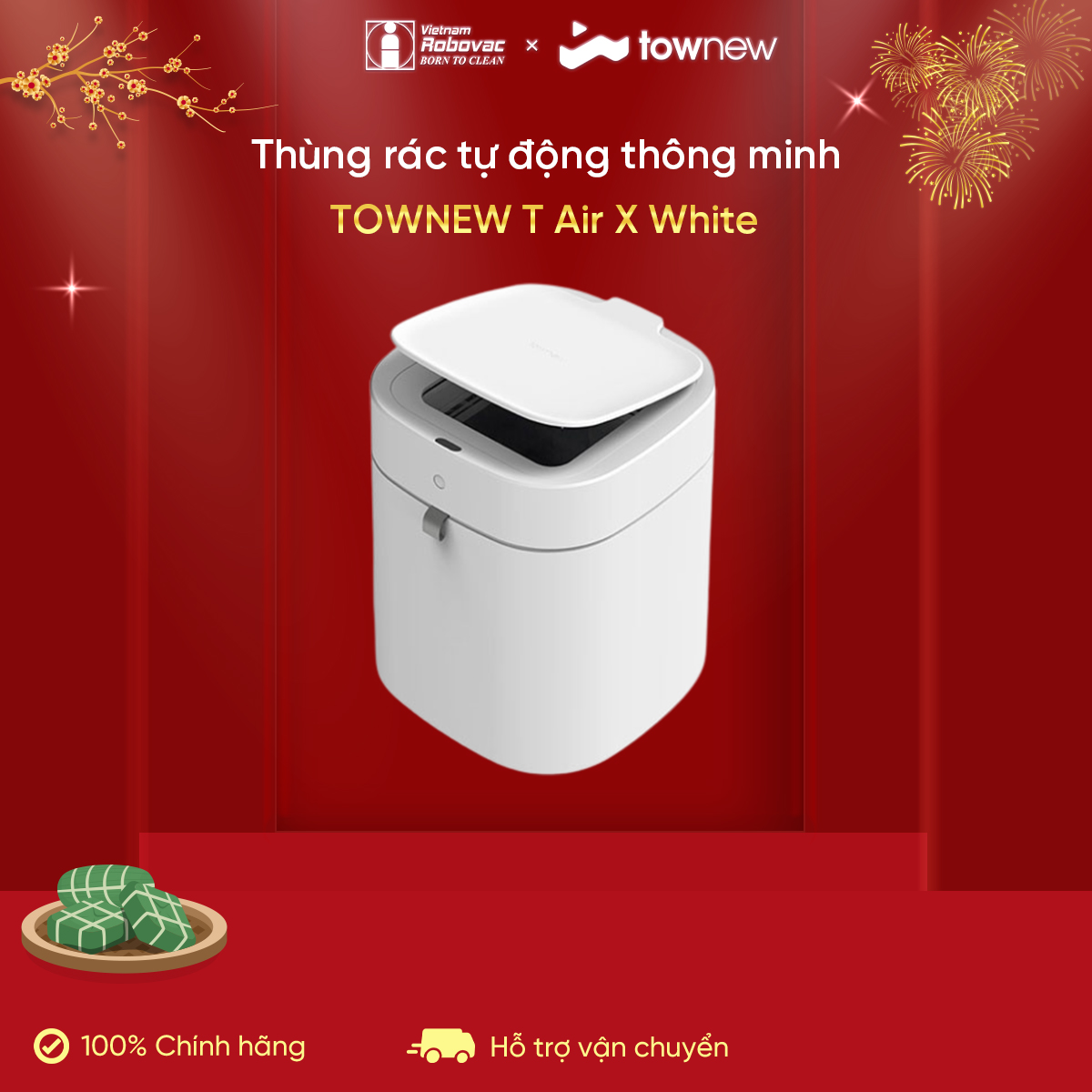 Thùng Rác Thông Minh TOWNEW T AIR X - Tự động đóng gói và thay túi rác - Bản Quốc Tế
