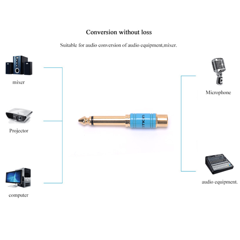 [ 6.5 ra RCA ] Đầu chuyển 6.5mm Male ra RCA Female Vention VDD-C03 _ Hàng chính hãng