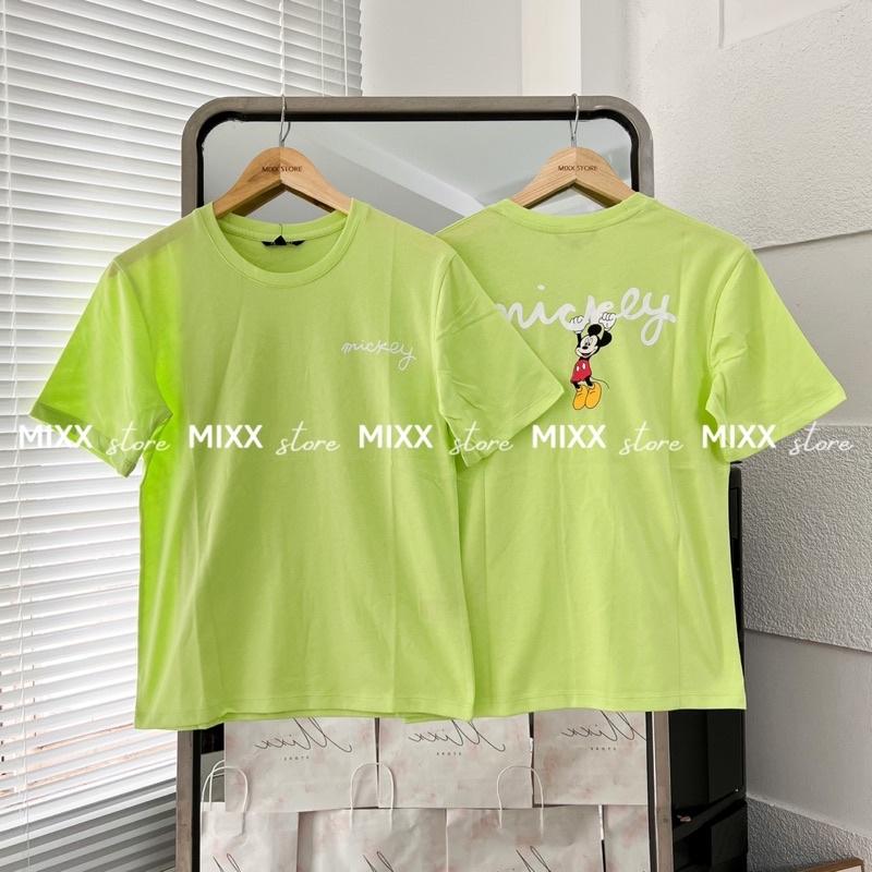 Áo Thun Nữ Mickey NEON 2 mặt thun cotton co giãn mềm mịn phom suông rộng thoải mái trẻ trung