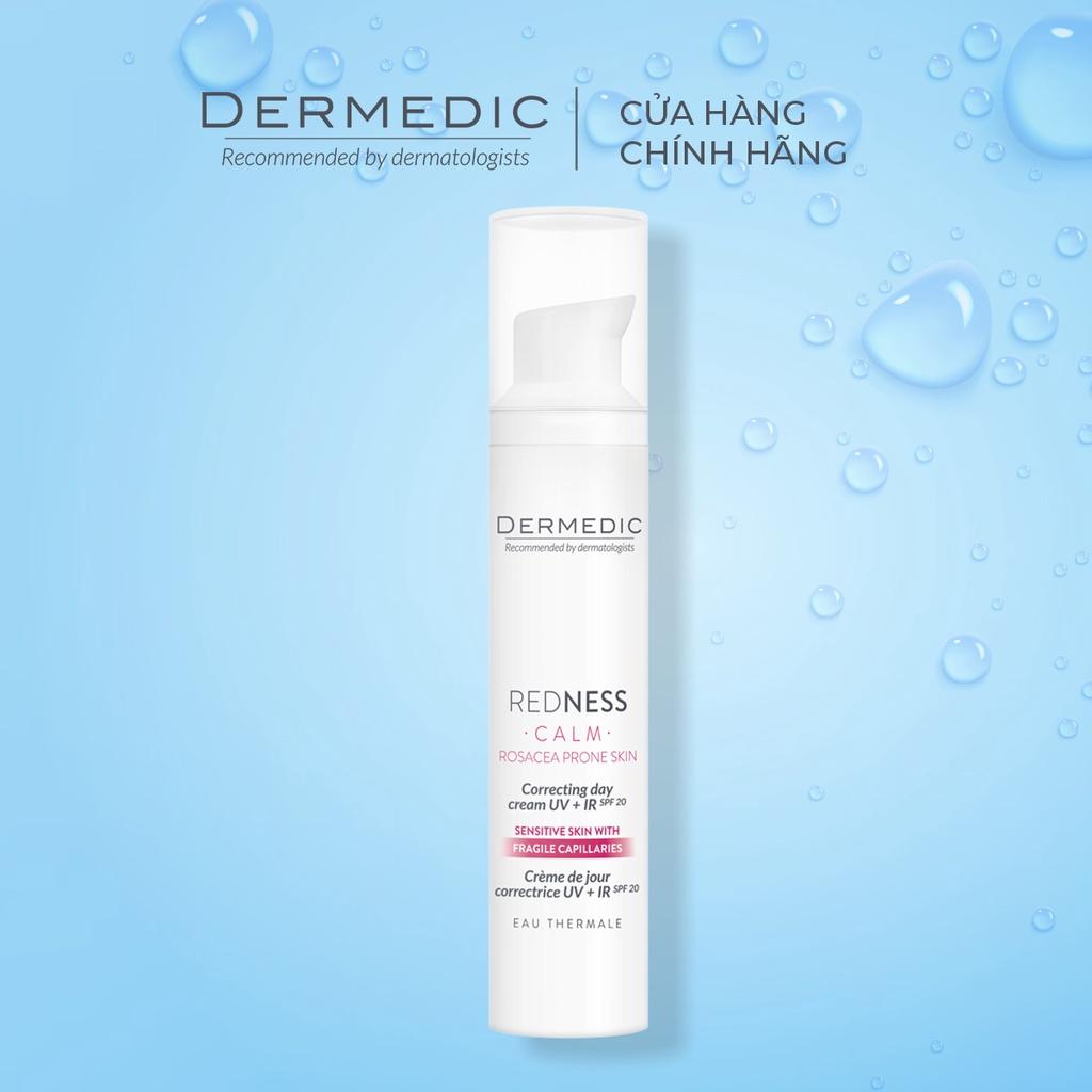 Kem ban ngày cho da giảm mao mạch, mẩn đỏ Dermedic Redness Rosacea Prone Skin Correcting Day Cream UV + IR SPF20 - 40ml