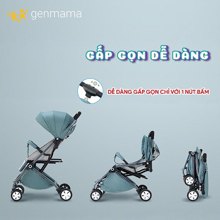 Xe đẩy trẻ em, xe đẩy du lịch cho bé có mái che gấp  gọn tiện lợi mẫu mới 2022 kèm màn chống côn trùng, đệm ngồi êm, lót chống thấm
