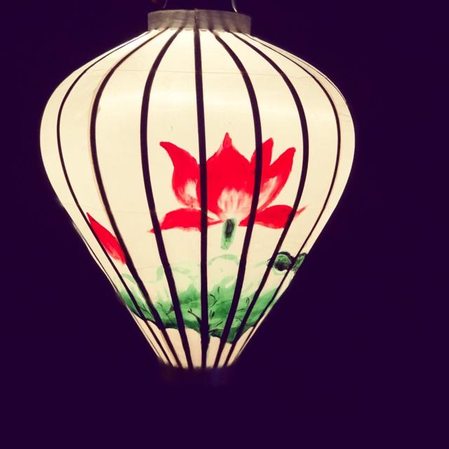 Đèn vẽ hoa sen hội an