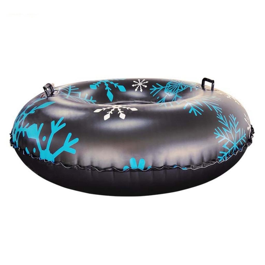 Premium Inflatable Snow Tube 47'' Sled Heavy Duty Snow Sledding Tube Black