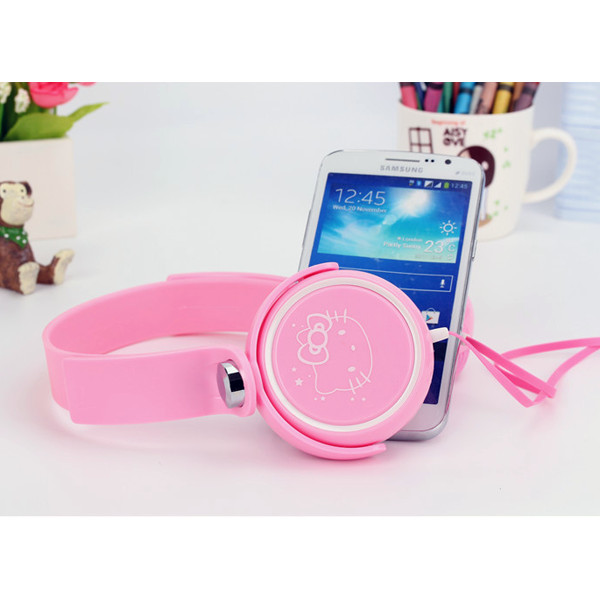 Tai Nghe Headphone KT-30 Màu Hồng Họa Tiết Dễ Thương