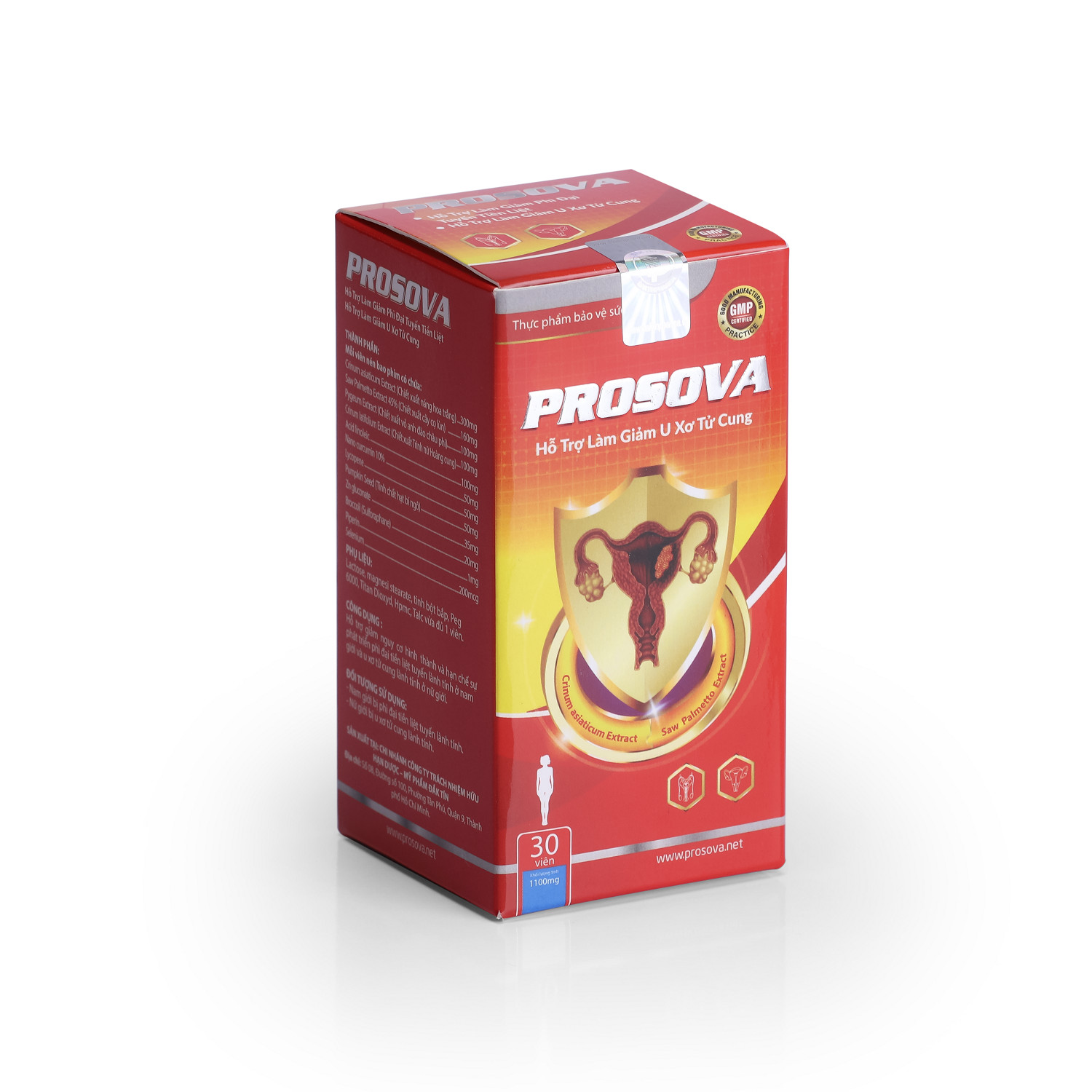 PROSOVA -Thực phẩm bảo vệ sức khỏe thảo dược giảm, ngăn ngừa u xơ tiền liệt tuyến và u xơ tử cung